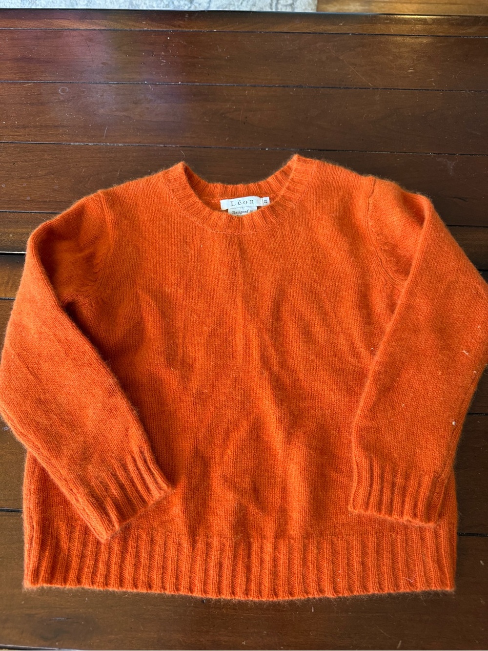 Kids 100% Cashmere Orange Sweater - Picture 1 of 3